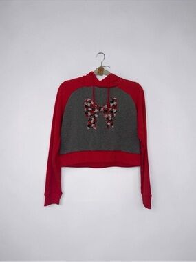 Champion Women's Cropped Hoodie with Had Embroidered Bow Design